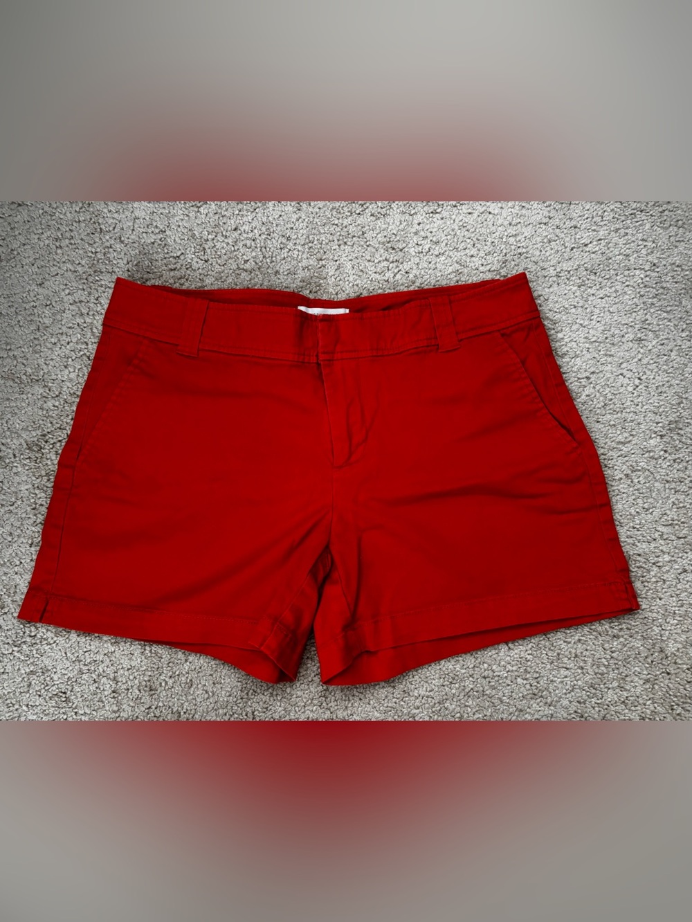New York & Company Orange Stretch Chino Shorts